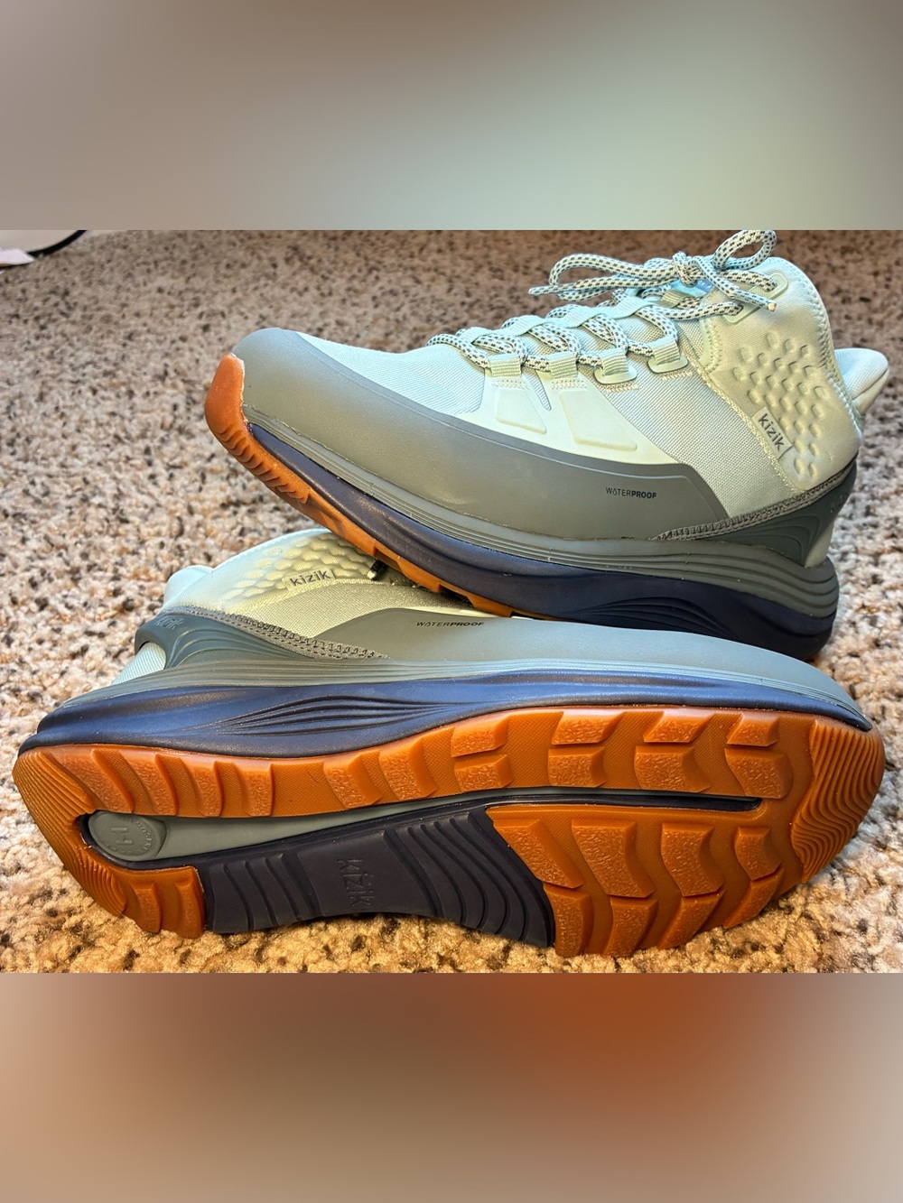 Kizik London AT Sneakers Mid Waterproof Hiking Shoes Surf Spray Naval women 8.5W
